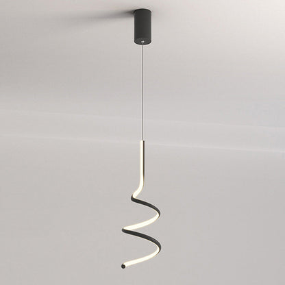 مصباح معلق LED حلزوني معاصر من الألومنيوم بتصميم إسكندنافي لغرفة النوم