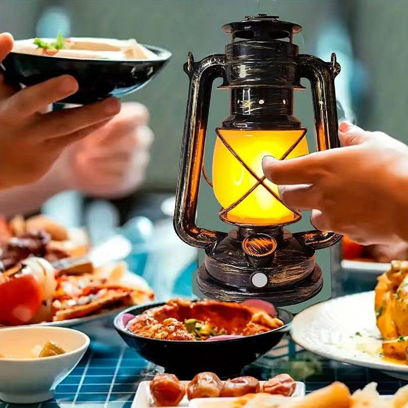 Traditional Vintage USB Horse Lamp Lantern Round ABS LED Table Lamp For Living Room