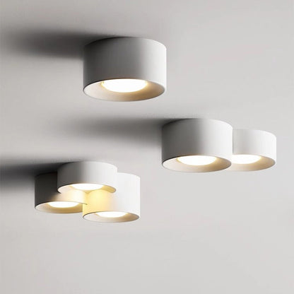 Modern Minimalist Round Cylinder Downlight Spotlight Iron Acrylic LED Flush Mount Ceiling Light For Bedroom