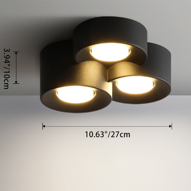 Modern Minimalist Round Cylinder Downlight Spotlight Iron Acrylic LED Flush Mount Ceiling Light For Bedroom