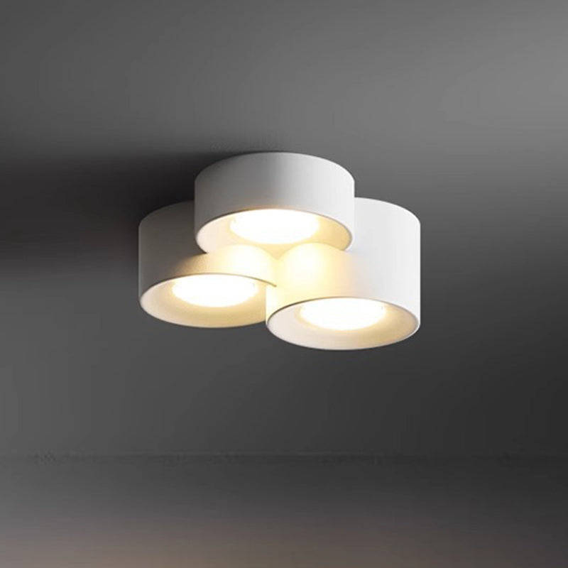 Modern Minimalist Round Cylinder Downlight Spotlight Iron Acrylic LED Flush Mount Ceiling Light For Bedroom