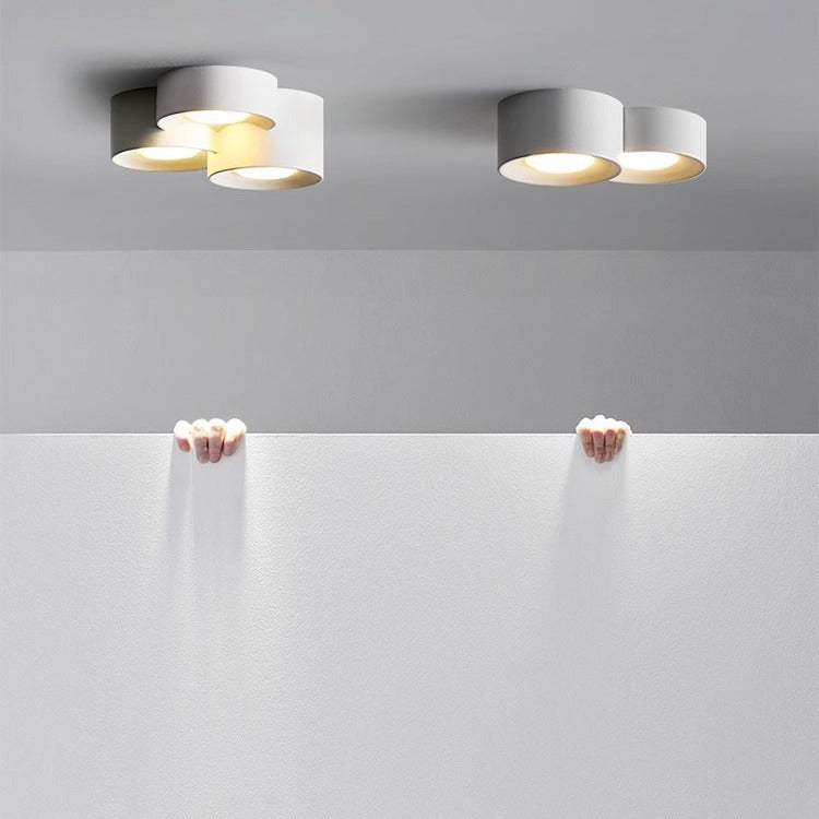 Modern Minimalist Round Cylinder Downlight Spotlight Iron Acrylic LED Flush Mount Ceiling Light For Bedroom