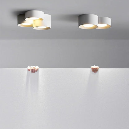 Modern Minimalist Round Cylinder Downlight Spotlight Iron Acrylic LED Flush Mount Ceiling Light For Bedroom