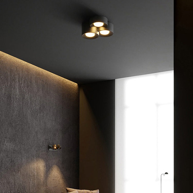 Modern Minimalist Round Cylinder Downlight Spotlight Iron Acrylic LED Flush Mount Ceiling Light For Bedroom