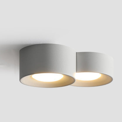 Modern Minimalist Round Cylinder Downlight Spotlight Iron Acrylic LED Flush Mount Ceiling Light For Bedroom