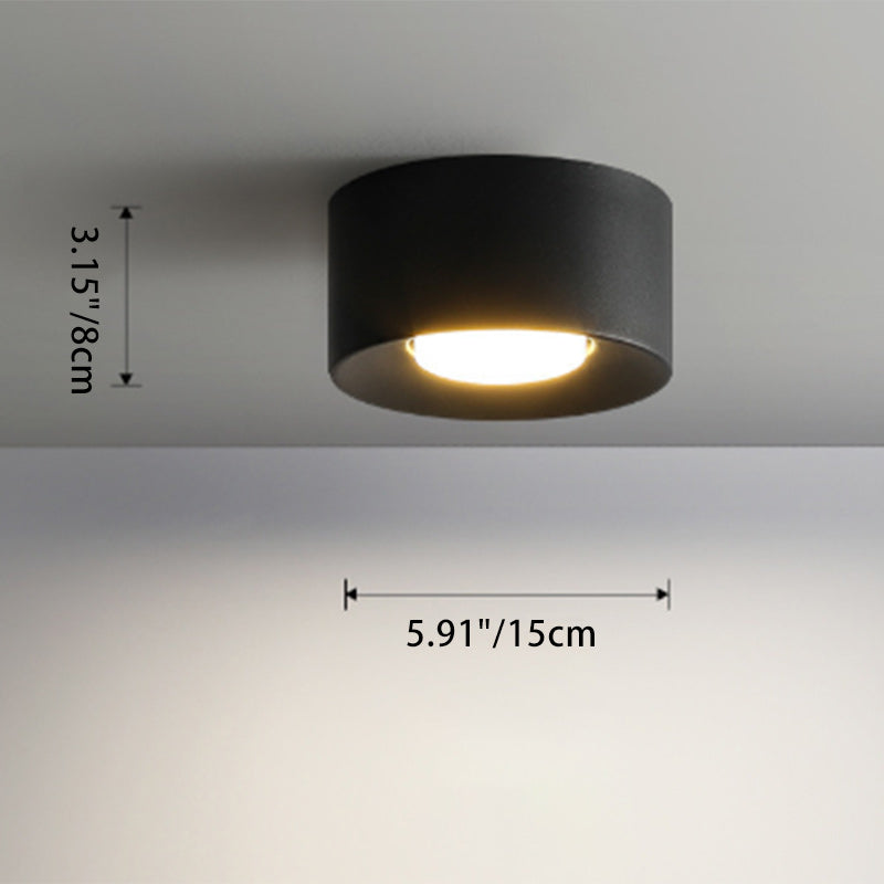 Modern Minimalist Round Cylinder Downlight Spotlight Iron Acrylic LED Flush Mount Ceiling Light For Bedroom