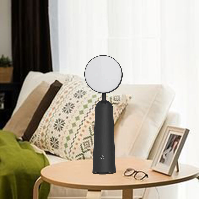 Modern Minimalist Portable USB Magnifier Shape Round Cylinder ABS LED Table Lamp For Bedroom