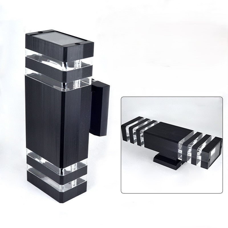 Modern Minimalist Waterproof Rectangle PVC Acrylic 2-Light Wall Sconce Lamp For Outdoor