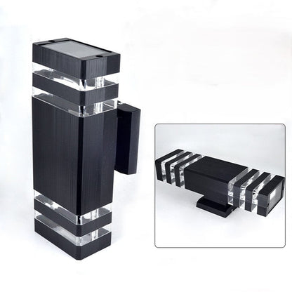 Modern Minimalist Waterproof Rectangle PVC Acrylic 2-Light Wall Sconce Lamp For Outdoor