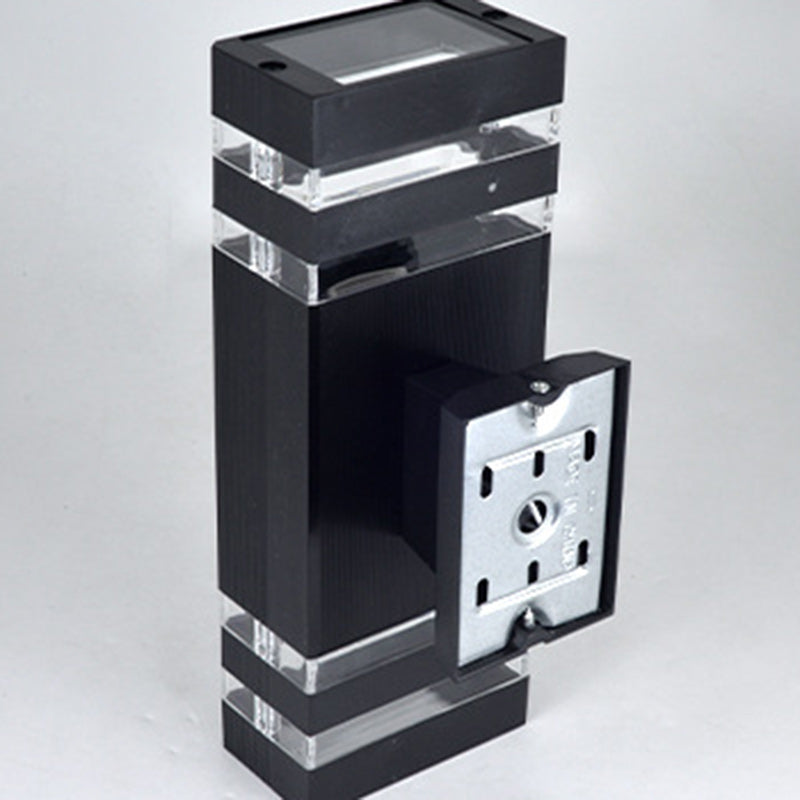 Modern Minimalist Waterproof Rectangle PVC Acrylic 2-Light Wall Sconce Lamp For Outdoor