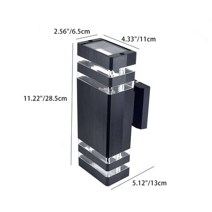 Modern Minimalist Waterproof Rectangle PVC Acrylic 2-Light Wall Sconce Lamp For Outdoor