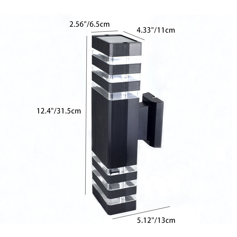 Modern Minimalist Waterproof Rectangle PVC Acrylic 2-Light Wall Sconce Lamp For Outdoor