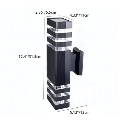Modern Minimalist Waterproof Rectangle PVC Acrylic 2-Light Wall Sconce Lamp For Outdoor