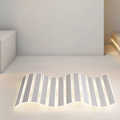 Modern Minimalist Arrangement Fishbone Wave Rectangle Iron Acrylic LED Flush Mount Ceiling Light For Bedroom