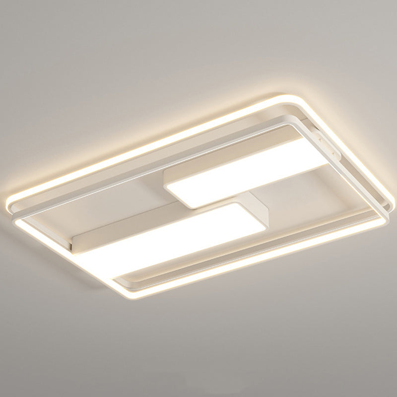 مصباح سقف LED مدمج بتصميم عصري بسيط على شكل مربع مستطيل الشكل مصنوع من الحديد والألومنيوم والأكريليك لغرفة النوم