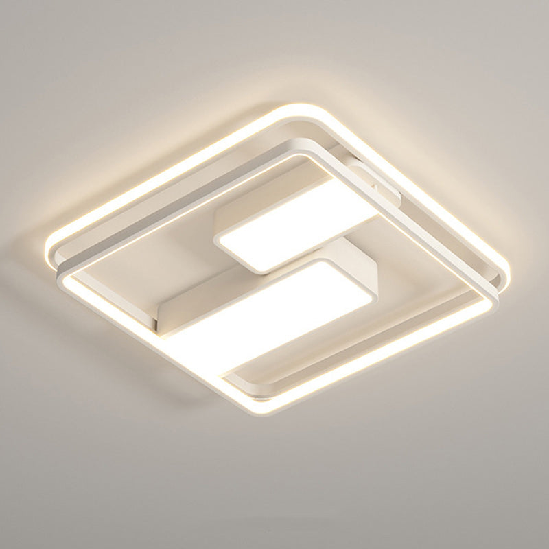 مصباح سقف LED مدمج بتصميم عصري بسيط على شكل مربع مستطيل الشكل مصنوع من الحديد والألومنيوم والأكريليك لغرفة النوم