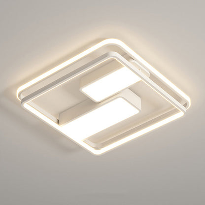 مصباح سقف LED مدمج بتصميم عصري بسيط على شكل مربع مستطيل الشكل مصنوع من الحديد والألومنيوم والأكريليك لغرفة النوم