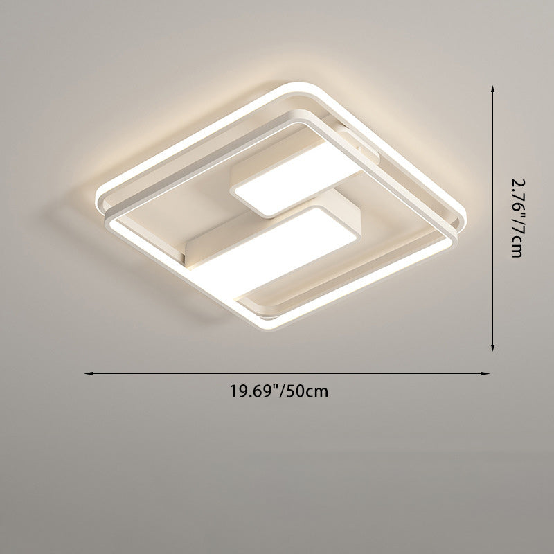 مصباح سقف LED مدمج بتصميم عصري بسيط على شكل مربع مستطيل الشكل مصنوع من الحديد والألومنيوم والأكريليك لغرفة النوم