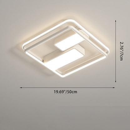 مصباح سقف LED مدمج بتصميم عصري بسيط على شكل مربع مستطيل الشكل مصنوع من الحديد والألومنيوم والأكريليك لغرفة النوم