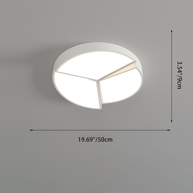 Modern Minimalist Round Square Rectangle Block Combination Iron Acrylic LED Flush Mount Ceiling Light for Bedroom