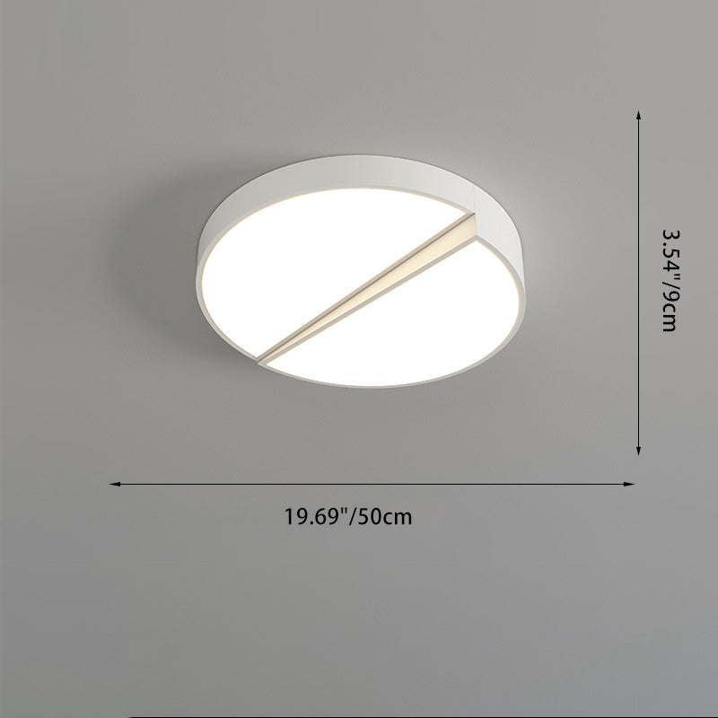 Modern Minimalist Round Square Rectangle Block Combination Iron Acrylic LED Flush Mount Ceiling Light for Bedroom