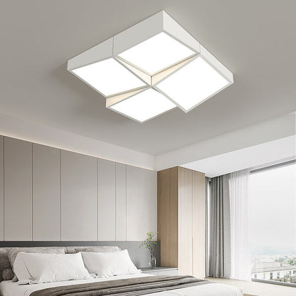 Modern Minimalist Round Square Rectangle Block Combination Iron Acrylic LED Flush Mount Ceiling Light for Bedroom