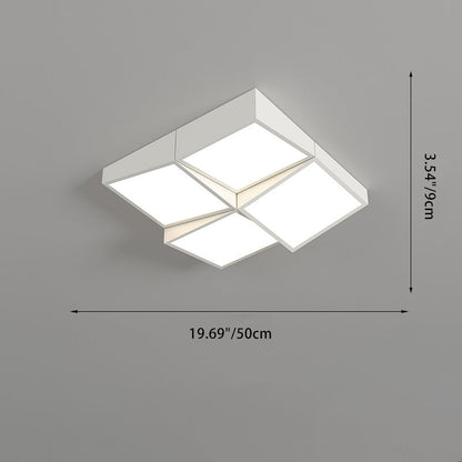 Modern Minimalist Round Square Rectangle Block Combination Iron Acrylic LED Flush Mount Ceiling Light for Bedroom