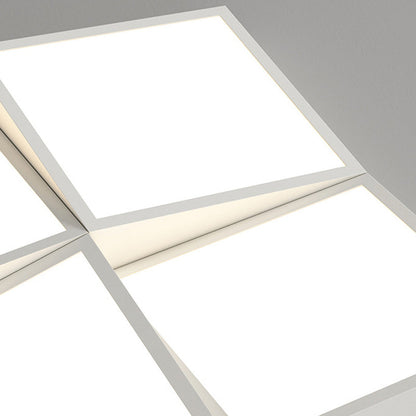 Modern Minimalist Round Square Rectangle Block Combination Iron Acrylic LED Flush Mount Ceiling Light for Bedroom