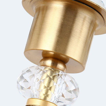 Traditional Vintage Round Cone Copper Glass 1-Light Standing Floor Lamp For Bedroom