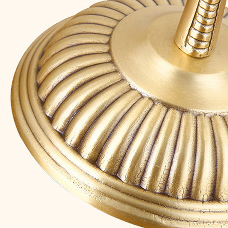 Traditional Vintage Round Cone Copper Glass 1-Light Standing Floor Lamp For Bedroom