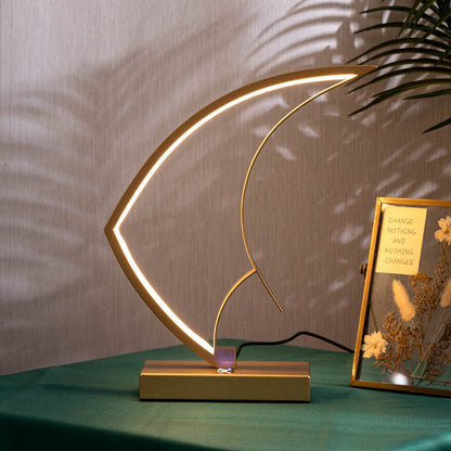 Contemporary Creative Sailboat Snail Iron Aluminum Silicone LED Table Lamp For Bedroom