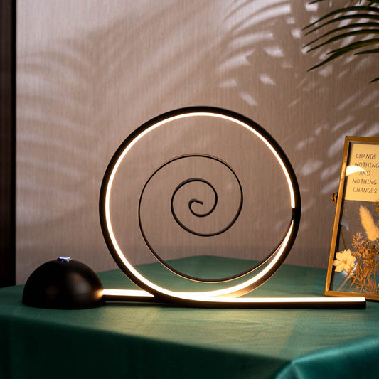 Contemporary Creative Sailboat Snail Iron Aluminum Silicone LED Table Lamp For Bedroom