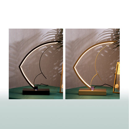 Contemporary Creative Sailboat Snail Iron Aluminum Silicone LED Table Lamp For Bedroom