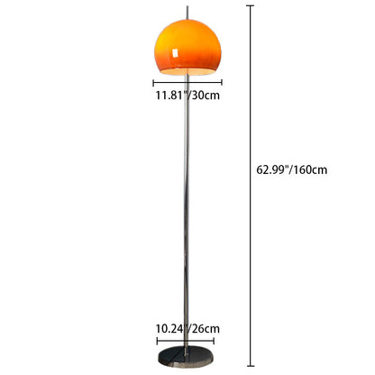 Modern Mid-Century Mushroom Round Iron Acrylic 2-Light Standing Floor Lamp For Living Room