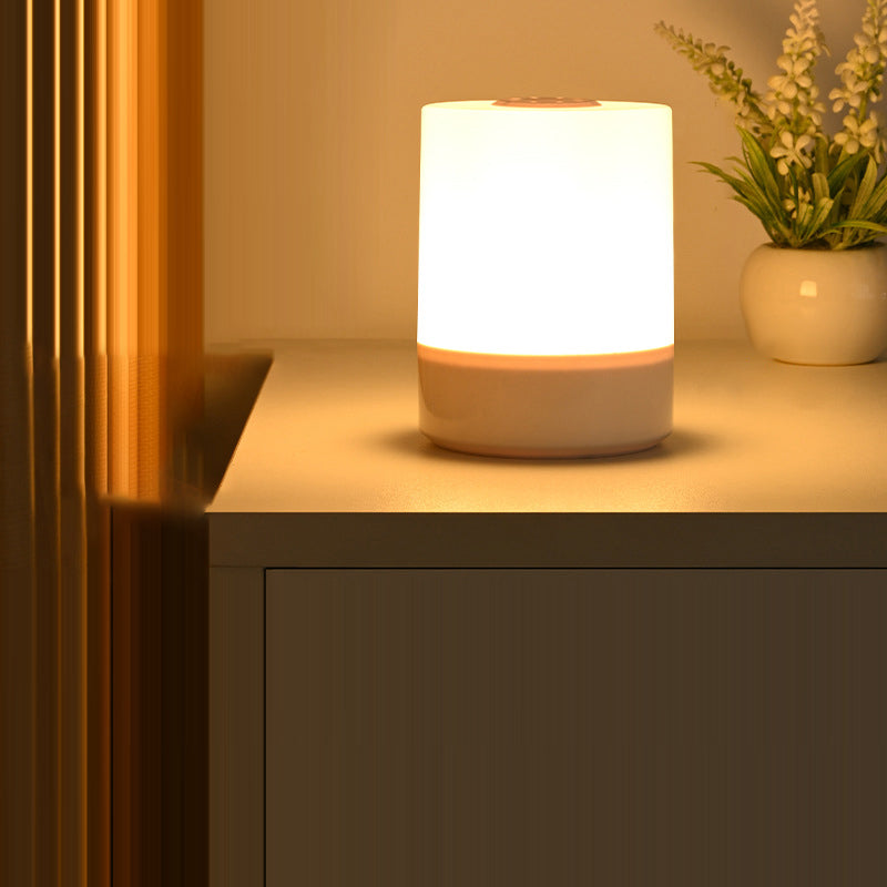 Modern Minimalist USB Round Cylinder ABS LED Table Lamp For Bedroom
