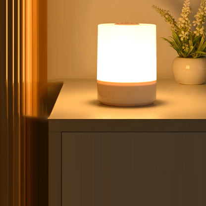 Modern Minimalist USB Round Cylinder ABS LED Table Lamp For Bedroom