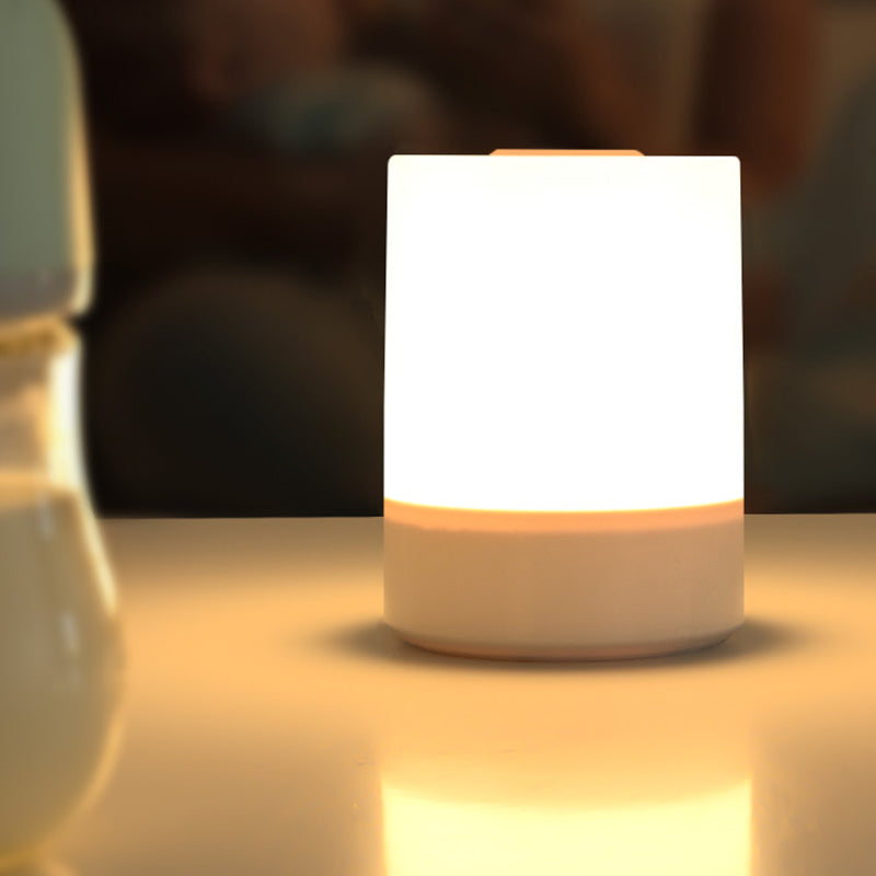 Modern Minimalist USB Round Cylinder ABS LED Table Lamp For Bedroom
