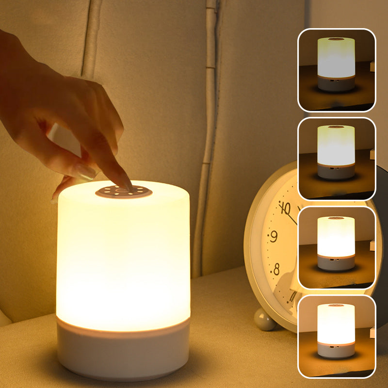 Modern Minimalist USB Round Cylinder ABS LED Table Lamp For Bedroom
