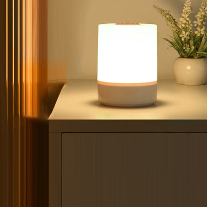 Modern Minimalist USB Round Cylinder ABS LED Table Lamp For Bedroom