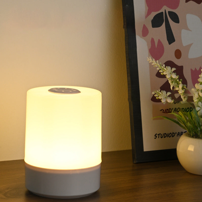 Modern Minimalist USB Round Cylinder ABS LED Table Lamp For Bedroom