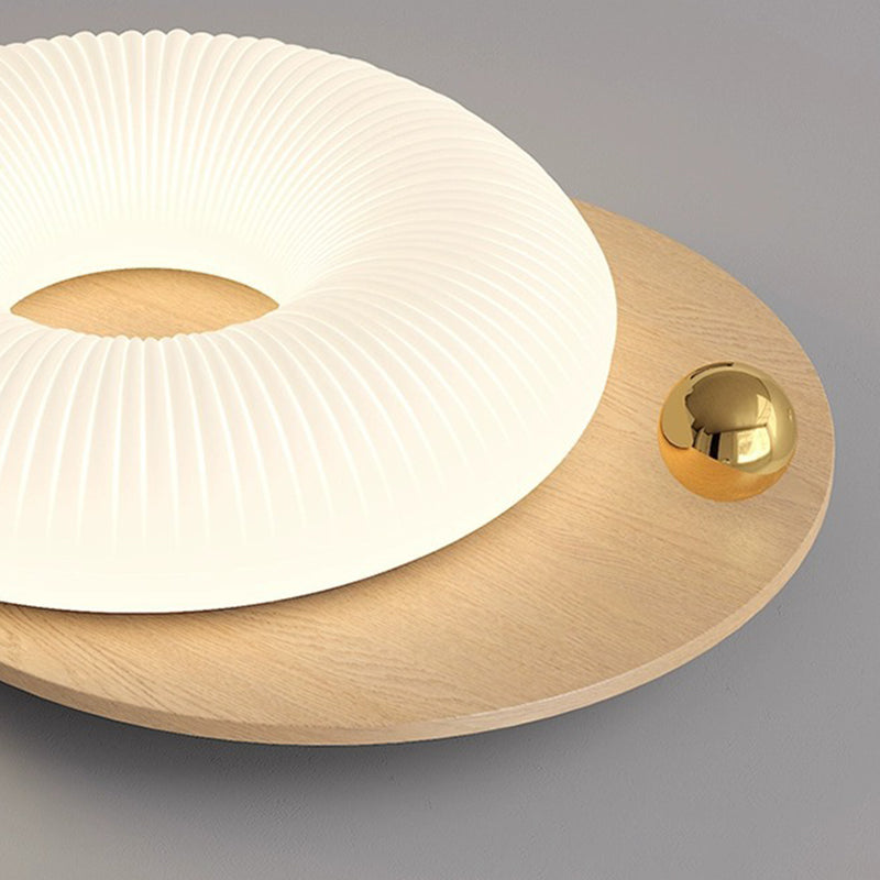 Modern Art Deco Flower Pentagon Round Triangle Wood Rotational Molding LED Flush Mount Ceiling Light For Bedroom