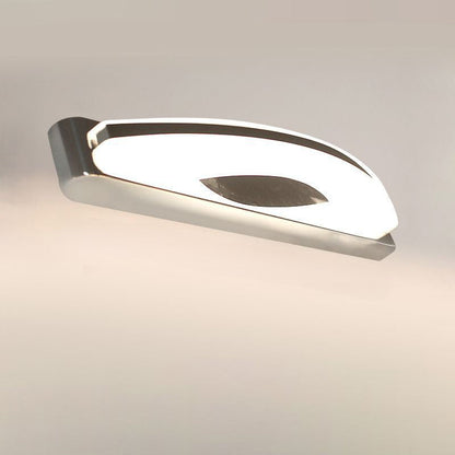 Modern Minimalist Oval Rectangle Stainless Steel Acrylic LED Wall Sconce Lamp For Bathroom