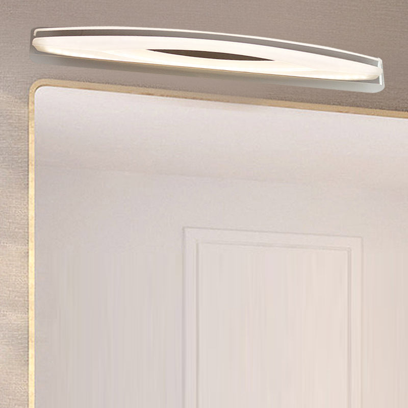 Modern Minimalist Oval Rectangle Stainless Steel Acrylic LED Wall Sconce Lamp For Bathroom