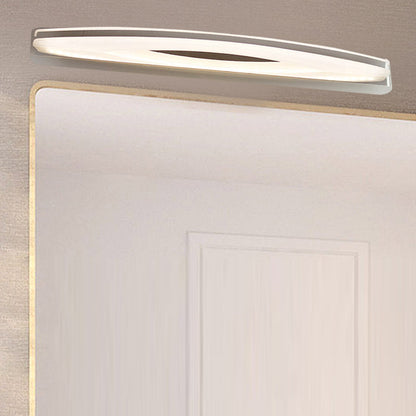 Modern Minimalist Oval Rectangle Stainless Steel Acrylic LED Wall Sconce Lamp For Bathroom