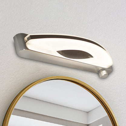 Modern Minimalist Oval Rectangle Stainless Steel Acrylic LED Wall Sconce Lamp For Bathroom