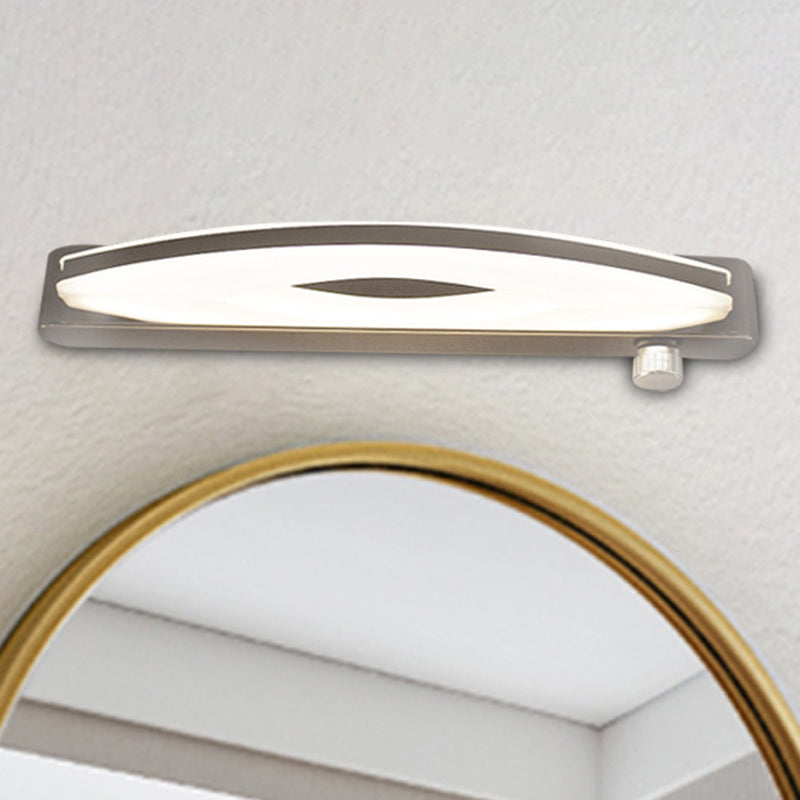 Modern Minimalist Oval Rectangle Stainless Steel Acrylic LED Wall Sconce Lamp For Bathroom