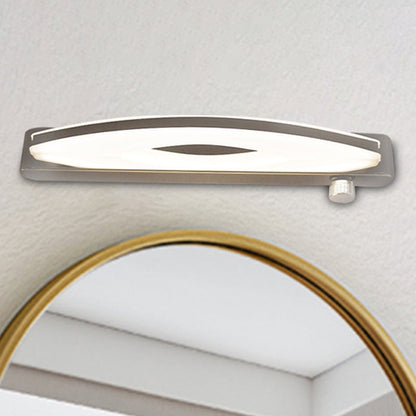 Modern Minimalist Oval Rectangle Stainless Steel Acrylic LED Wall Sconce Lamp For Bathroom