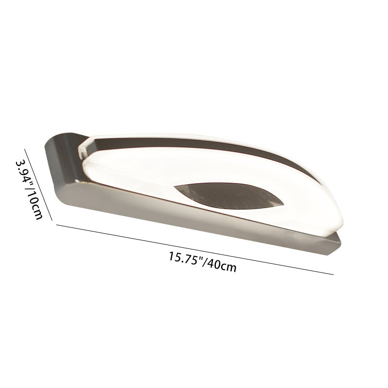Modern Minimalist Oval Rectangle Stainless Steel Acrylic LED Wall Sconce Lamp For Bathroom