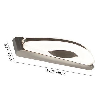 Modern Minimalist Oval Rectangle Stainless Steel Acrylic LED Wall Sconce Lamp For Bathroom