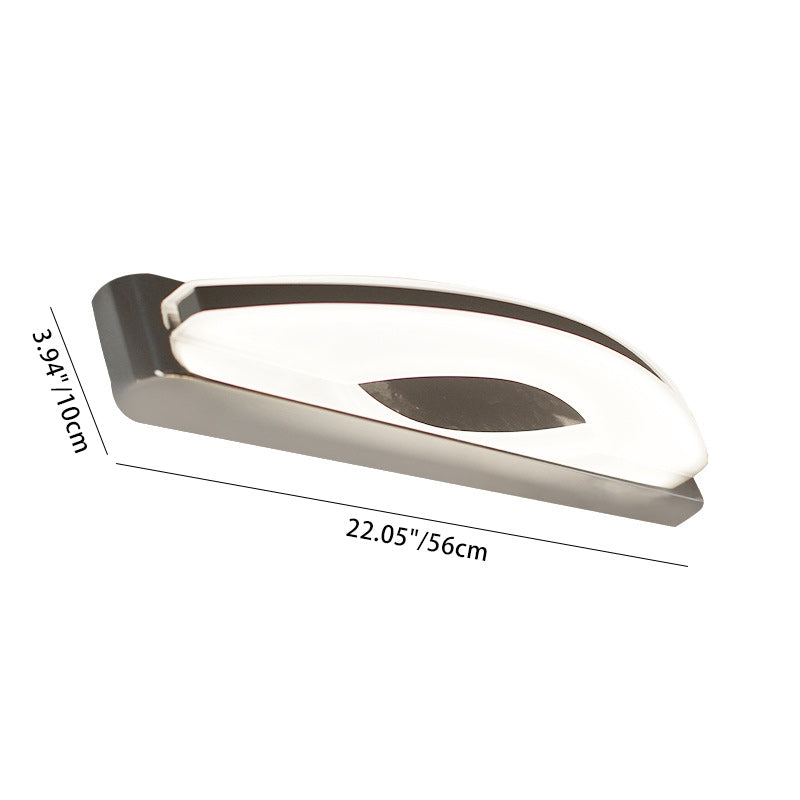 Modern Minimalist Oval Rectangle Stainless Steel Acrylic LED Wall Sconce Lamp For Bathroom
